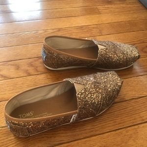 Gold sparkly Toms